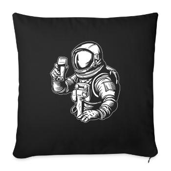 Astronaut, Spaceman, Cosmonaut - Sofa pillowcase 17,3'' x 17,3'' (45 x 45 cm) - black - Front