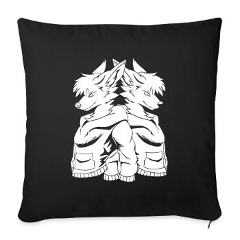 Furry Fandom Fursuits Füchse - Sofakissenbezug 45 x 45 cm - Schwarz - Vorne