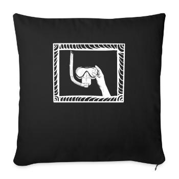 Tauchen Taucher - Sofakissenbezug 45 x 45 cm - Schwarz - Vorne