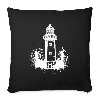 Art de l’eau de phare - Housse de coussin décorative 45 x 45 cm - noir - Devant