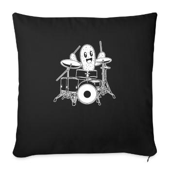 Batterie Batteur Batteur Cactus - Housse de coussin décorative 45 x 45 cm - noir - Devant
