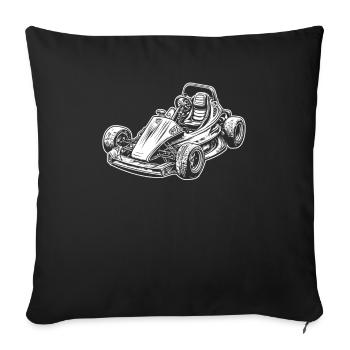 Go Kart Karting Kart Driver - Sofa pillowcase 17,3'' x 17,3'' (45 x 45 cm) - black - Front
