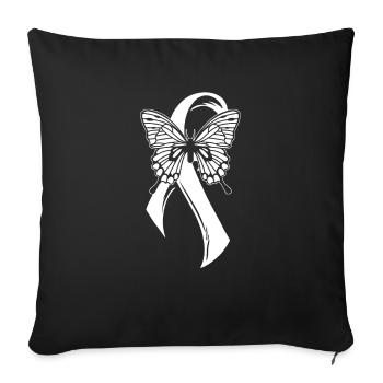Fibromyalgie Rhumatismes Papillon - Housse de coussin décorative 45 x 45 cm - noir - Devant