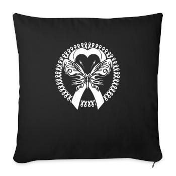 Fibromyalgie Rheuma Schmetterling - Sofakissenbezug 45 x 45 cm - Schwarz - Vorne
