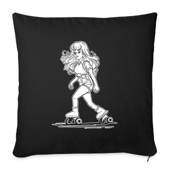 Roller Skates Roller Skating - Sofa pillowcase 17,3'' x 17,3'' (45 x 45 cm) - black - Front