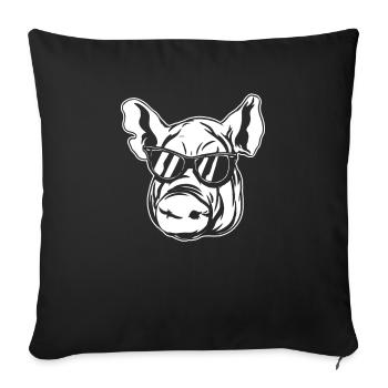 Pig Pig Farmer Sunglasses - Sofa pillowcase 17,3'' x 17,3'' (45 x 45 cm) - black - Front