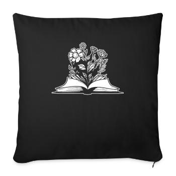 Bookworm Bookworm Flowers - Sofa pillowcase 17,3'' x 17,3'' (45 x 45 cm) - black - Front