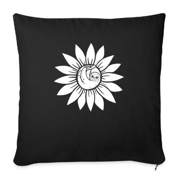 Faultier Sonnenblume - Sofakissenbezug 45 x 45 cm - Schwarz - Vorne