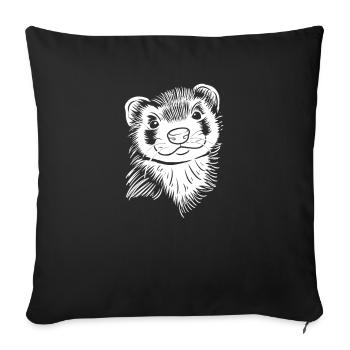 Ferret Iltis Cute - Sofa pillowcase 17,3'' x 17,3'' (45 x 45 cm) - black - Front