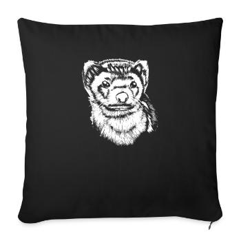 Ferret Iltis Cute - Sofa pillowcase 17,3'' x 17,3'' (45 x 45 cm) - black - Front