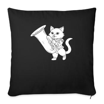Fanfare Train Tuba - Sofa pillowcase 17,3'' x 17,3'' (45 x 45 cm) - black - Front