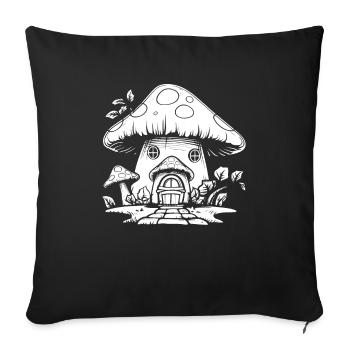Mushroom Picker Mushrooms - Sofa pillowcase 17,3'' x 17,3'' (45 x 45 cm) - black - Front