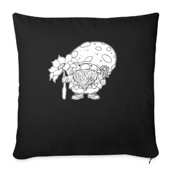 Mushroom Picker Mushrooms - Sofa pillowcase 17,3'' x 17,3'' (45 x 45 cm) - black - Front