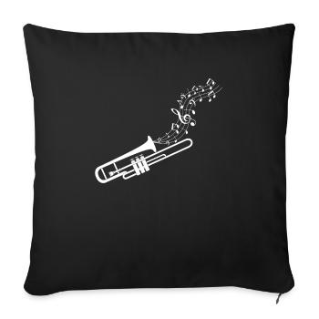 Marching Band Trombone Sheet Music - Sofa pillowcase 17,3'' x 17,3'' (45 x 45 cm) - black - Front