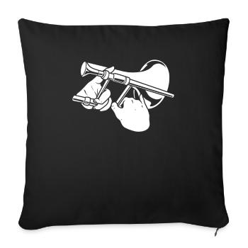 Trombone de fanfare - Housse de coussin décorative 45 x 45 cm - noir - Devant