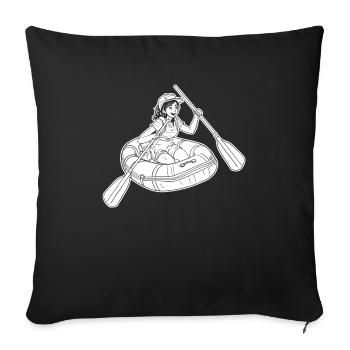 Rafting - Sofakissenbezug 45 x 45 cm - Schwarz - Vorne