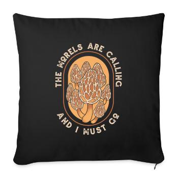 Mushroom Pickers Mushrooms Morel - Sofa pillowcase 17,3'' x 17,3'' (45 x 45 cm) - black - Front