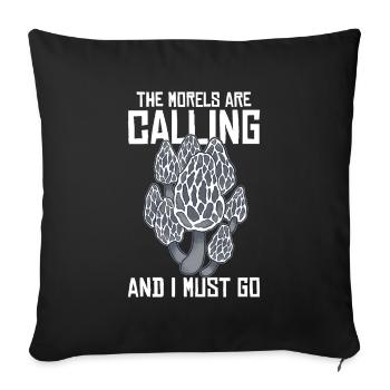 Mushroom Picker Mushroom Porel - Sofa pillowcase 17,3'' x 17,3'' (45 x 45 cm) - black - Front