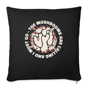 Mushroom Pickers Mushrooms - Sofa pillowcase 17,3'' x 17,3'' (45 x 45 cm) - black - Front