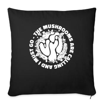 Mushroom Picker Mushrooms - Sofa pillowcase 17,3'' x 17,3'' (45 x 45 cm) - black - Front