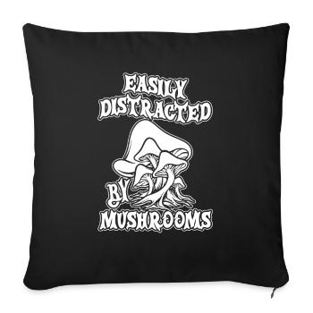 Mushroom Picker Mushrooms - Sofa pillowcase 17,3'' x 17,3'' (45 x 45 cm) - black - Front