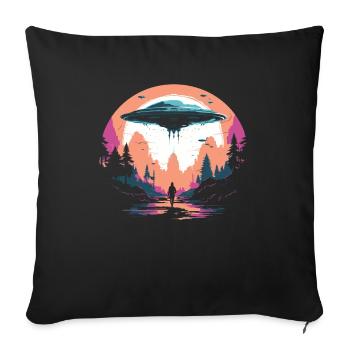 Alien Außerirdischer - Sofakissenbezug 45 x 45 cm - Schwarz - Vorne