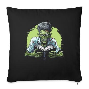 Bookworm Bookworm Zombie - Sofa pillowcase 17,3'' x 17,3'' (45 x 45 cm) - black - Front