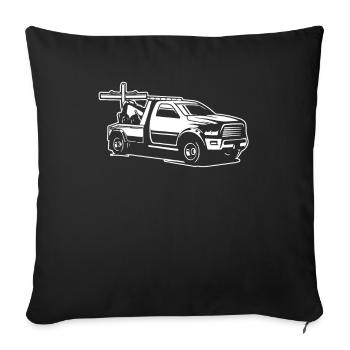 Towing service tow truck - Sofa pillowcase 17,3'' x 17,3'' (45 x 45 cm) - black - Front