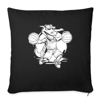 Joueur de basket-ball T Rex - Housse de coussin décorative 45 x 45 cm - noir - Devant
