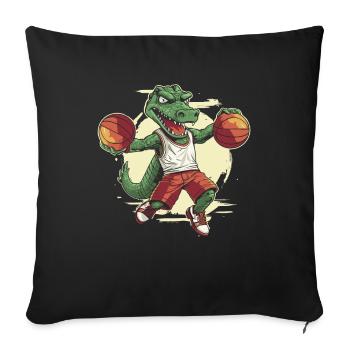 Joueur de basket-ball T Rex - Housse de coussin décorative 45 x 45 cm - noir - Devant