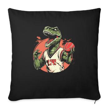 Joueur de basket-ball T Rex - Housse de coussin décorative 45 x 45 cm - noir - Devant