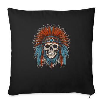 Indigenous Skull Skull - Sofa pillowcase 17,3'' x 17,3'' (45 x 45 cm) - black - Front