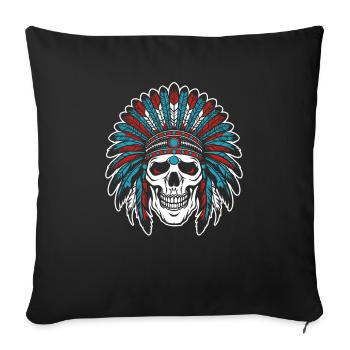 Indigenous Skull Skull - Sofa pillowcase 17,3'' x 17,3'' (45 x 45 cm) - black - Front