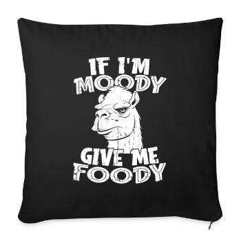 Camel Drôle Si Je Suis De Mauvaise Humeur Donnez-Moi Gourmand - Housse de coussin décorative 45 x 45 cm - noir - Devant
