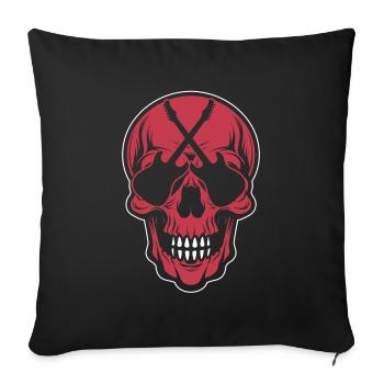 Electric Guitar Electric Guitar Skull Guitar - Sofa pillowcase 17,3'' x 17,3'' (45 x 45 cm) - black - Front