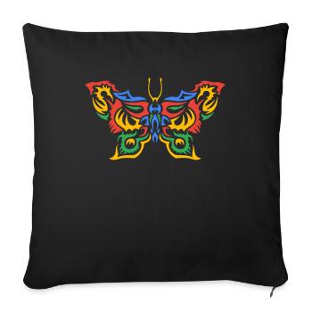 Schmetterling Tribal Butterfly - Sofa pillowcase 17,3'' x 17,3'' (45 x 45 cm) - black - Front