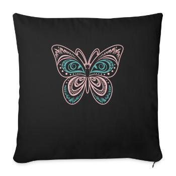 Schmetterling Tribal Butterfly - Sofa pillowcase 17,3'' x 17,3'' (45 x 45 cm) - black - Front