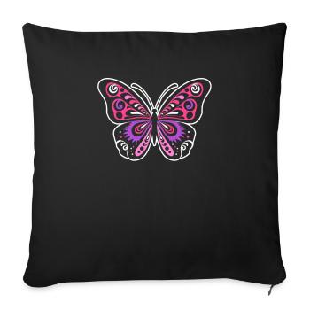 Schmetterling Tribal Butterfly - Sofa pillowcase 17,3'' x 17,3'' (45 x 45 cm) - black - Front