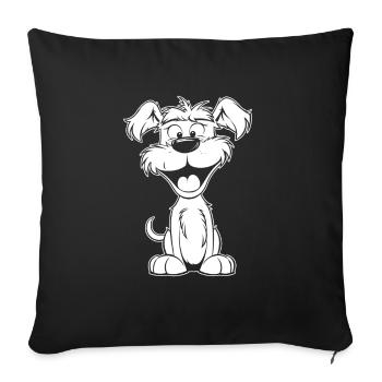 Sourire de chien Schnauzer - Housse de coussin décorative 45 x 45 cm - noir - Devant