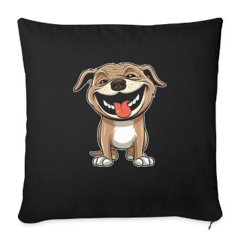 Pug Dog Funny - Sofa pillowcase 17,3'' x 17,3'' (45 x 45 cm) - black - Front