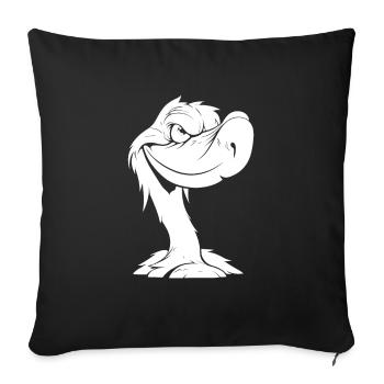 Sourire flamant rose - Housse de coussin décorative 45 x 45 cm - noir - Devant