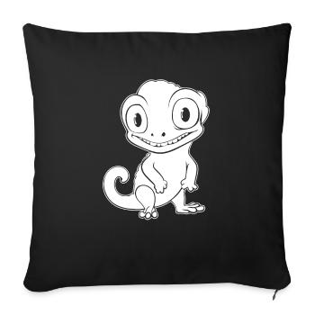 Chameleon Chamäleon Lächeln - Sofakissenbezug 45 x 45 cm - Schwarz - Vorne