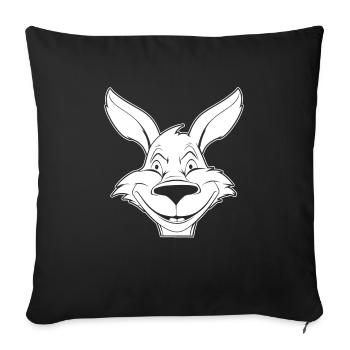 Kangaroo Smile - Sofa pillowcase 17,3'' x 17,3'' (45 x 45 cm) - black - Front
