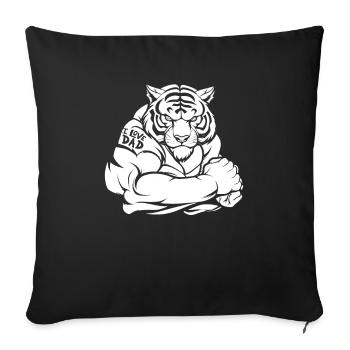 Tiger biceps tattoo - Sofa pillowcase 17,3'' x 17,3'' (45 x 45 cm) - black - Front