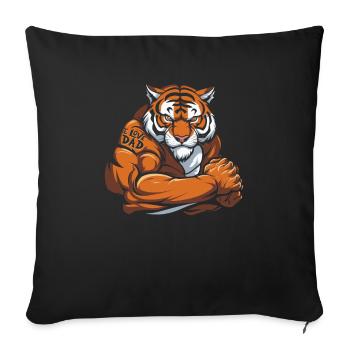 Tiger I Love Dad - Sofa pillowcase 17,3'' x 17,3'' (45 x 45 cm) - black - Front