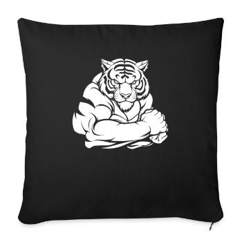 Fitness Tiger - Sofa pillowcase 17,3'' x 17,3'' (45 x 45 cm) - black - Front