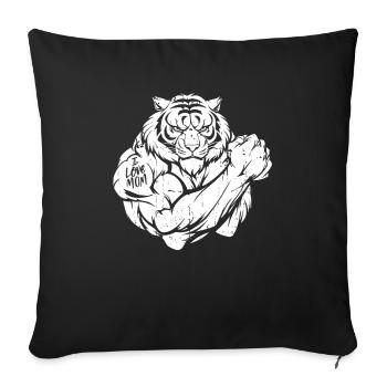 Tiger Biceps Tattoo I Love Mom - Sofa pillowcase 17,3'' x 17,3'' (45 x 45 cm) - black - Front