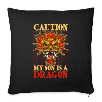 Année du Dragon 2024 - Housse de coussin décorative 45 x 45 cm - noir - Devant