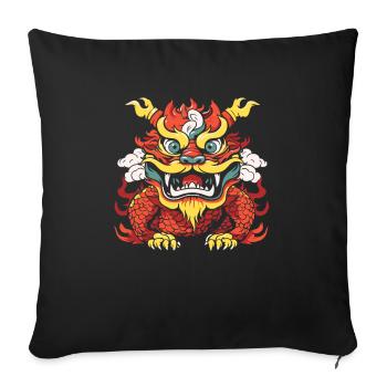 Year of the Dragon 2024 - Sofa pillowcase 17,3'' x 17,3'' (45 x 45 cm) - black - Front