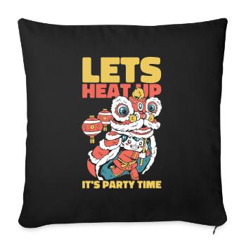 Year of the Dragon 2024 - Sofa pillowcase 17,3'' x 17,3'' (45 x 45 cm) - black - Front